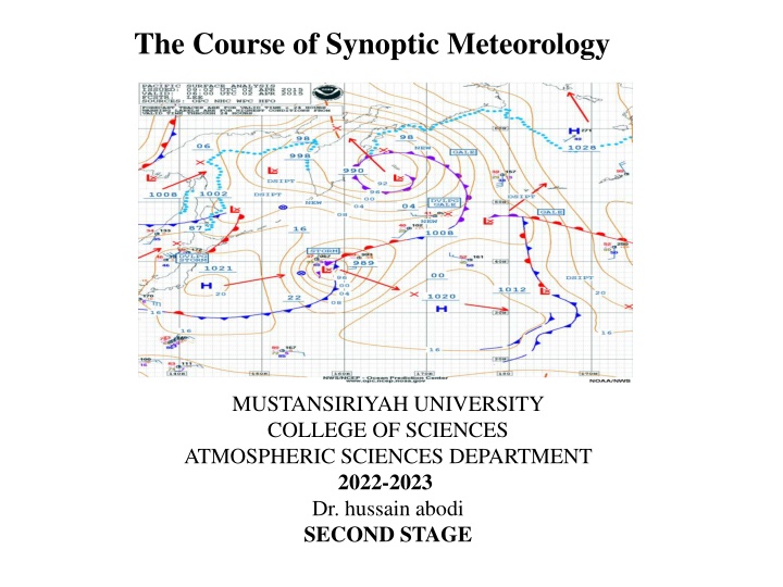 The Fundamentals of Synoptic Meteorology at Mustansiriya University