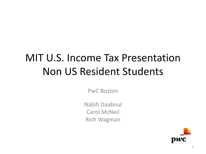 U.S. Income Tax for Nonresident Students