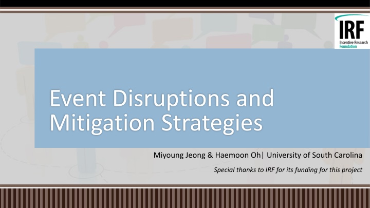 Event Disruptions and Mitigation Strategies: A Study on Meeting Planning Business