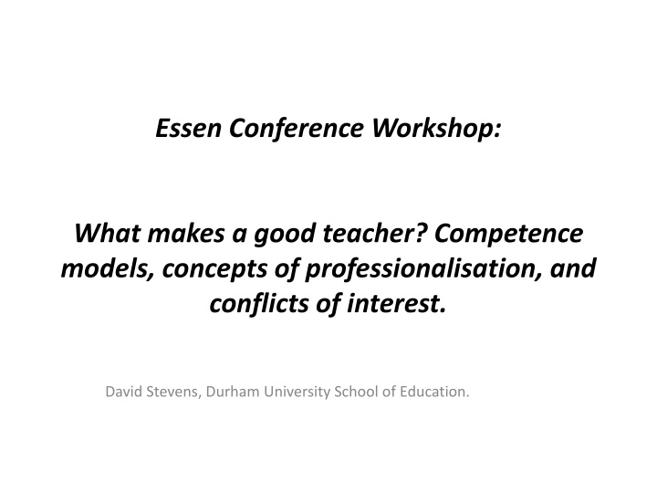 Competence Models and Professionalization in Teaching: Perspectives and Challenges