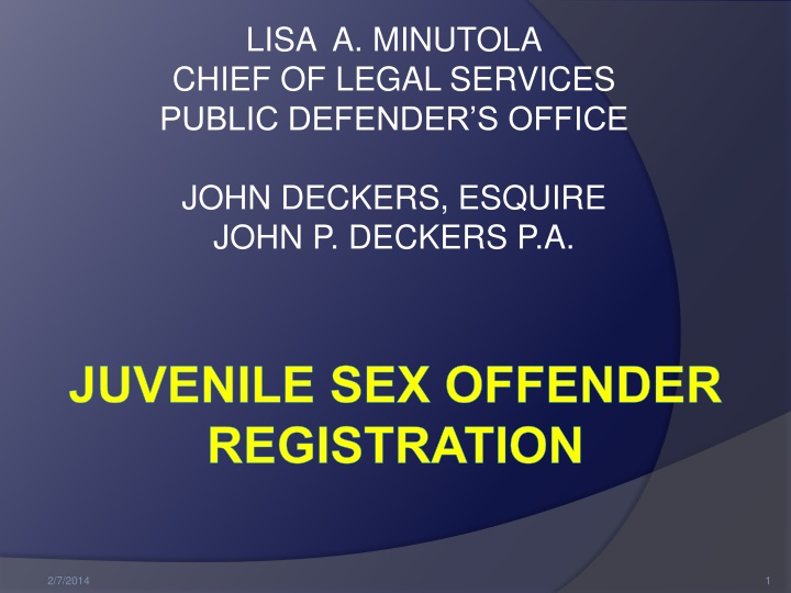 Juvenile Sex Offender Registration and Mandatory Offenses