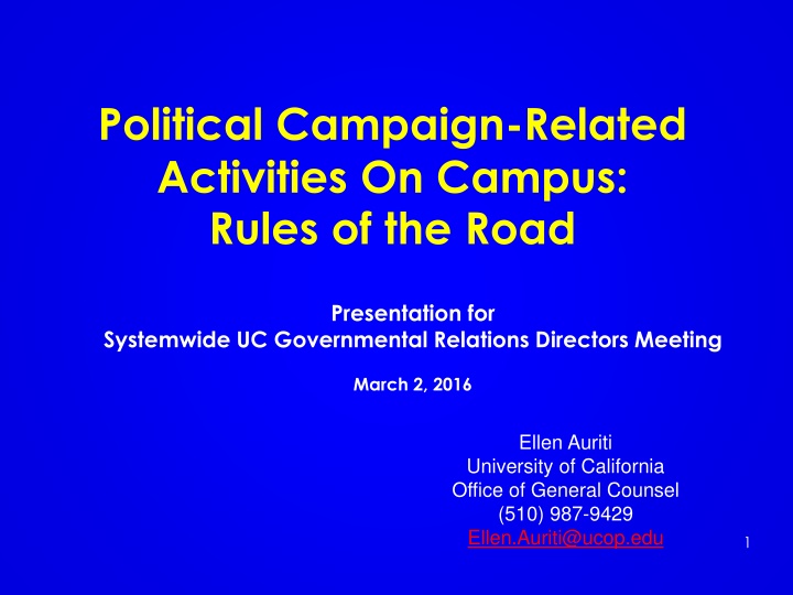 Rules and Restrictions on Political Campaign Activities in University Settings