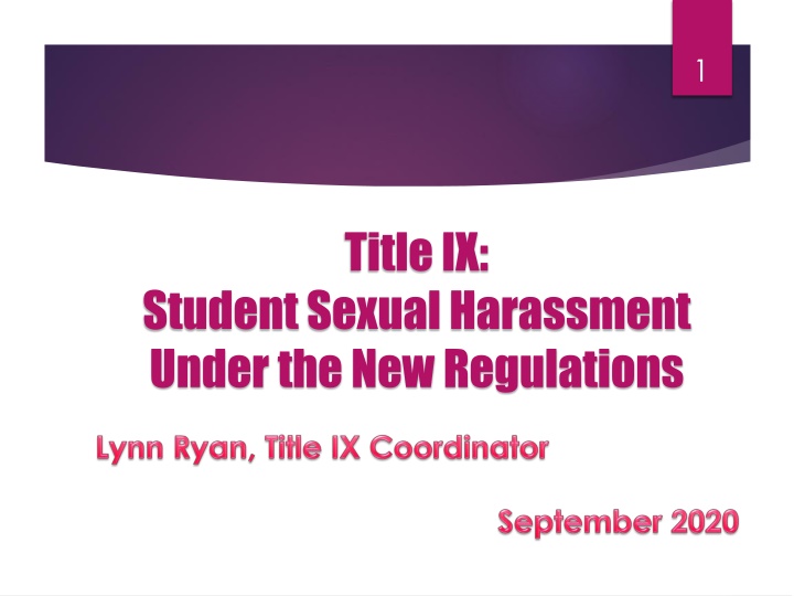 Title IX: Student Sexual Harassment Regulations