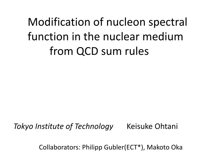 Modification of Nucleon Spectral Function in Nuclear Medium from QCD Sum Rules