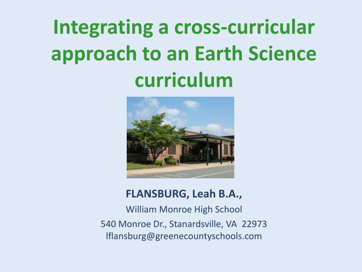 Cross-Curricular Approach to Earth Science Curriculum
