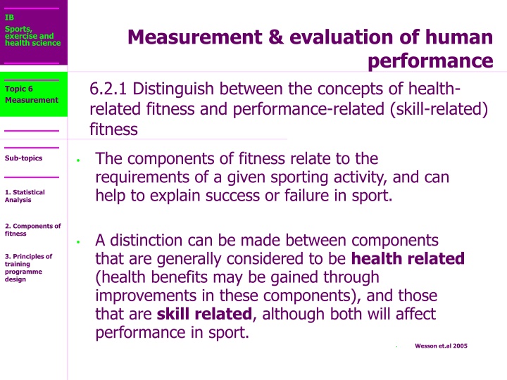 Health-Related and Performance-Related Fitness Components in Sports Science