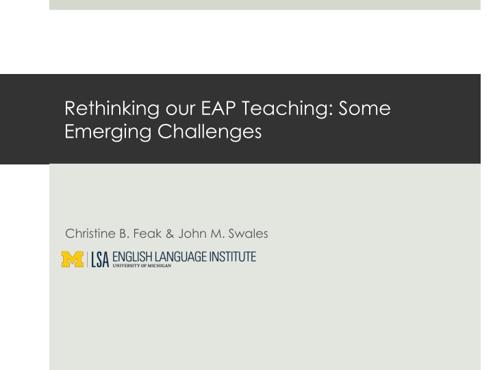 Challenges and Evolution in EAP Teaching: A 30-Year Reflection