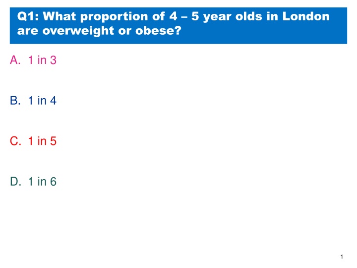 Childhood Obesity and Activity Levels in London and England