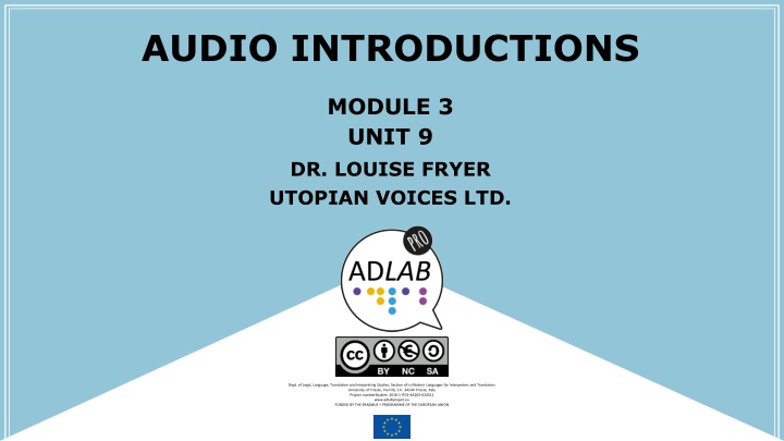 Audio Introductions for Live Events