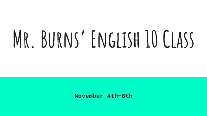 Language Arts Class - Week of November 4th-8th