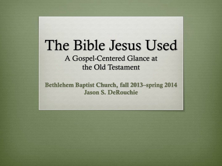 The Day of the LORD in the Old Testament Scriptures