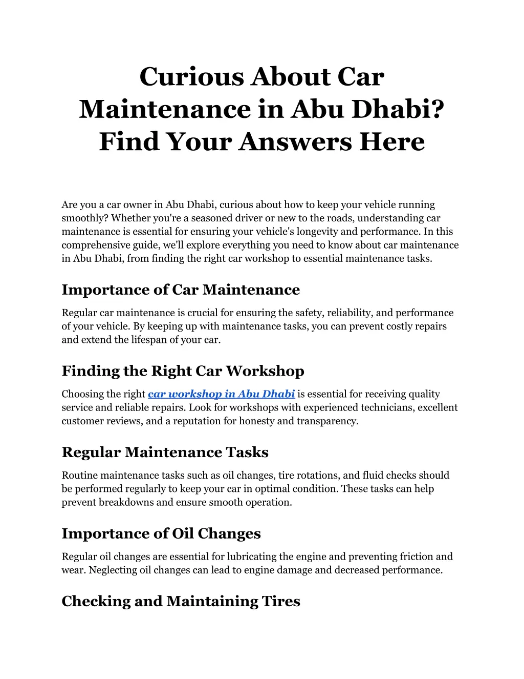 curious about car maintenance in abu dhabi find n.