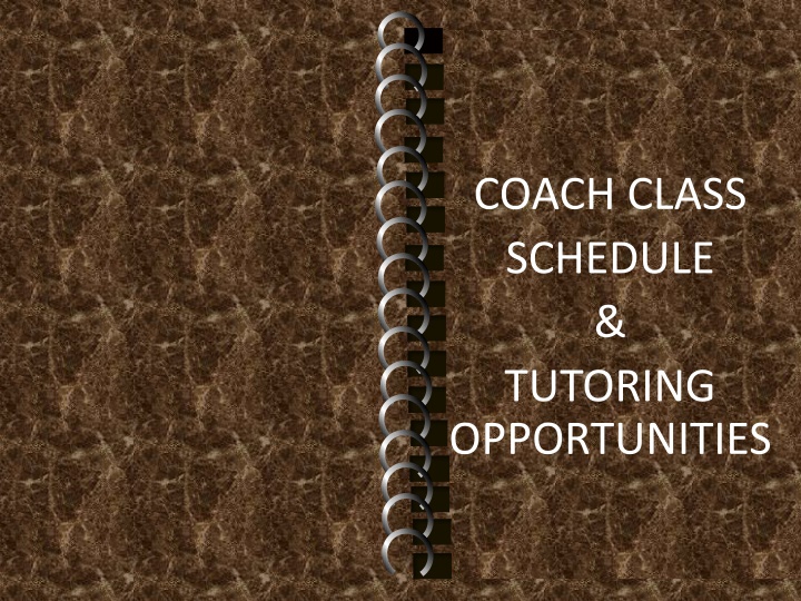 Academic Coaching and Tutoring Opportunities Schedule