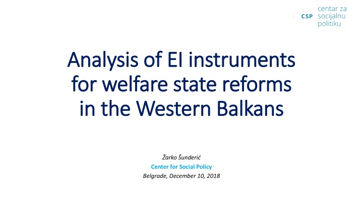 Analysis of EU Instruments for Welfare State Reforms in Western Balkans