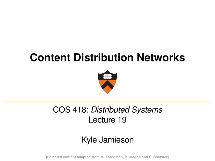 Domain Name System (DNS) and Content Distribution Networks (CDNs)