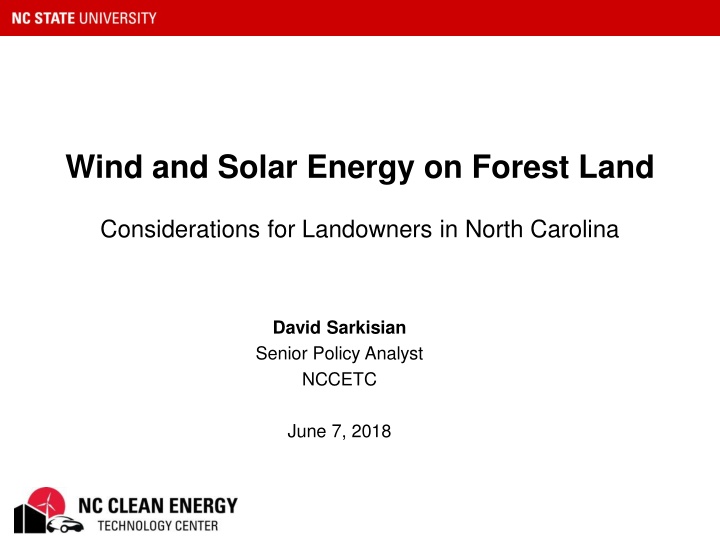 Wind and Solar Energy Considerations for Forest Land in North Carolina