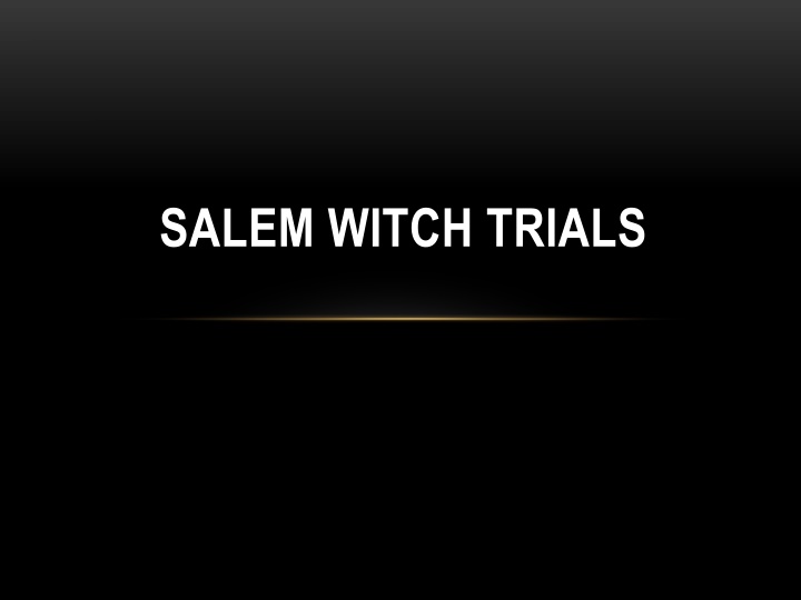 Lessons from the Salem Witch Trials
