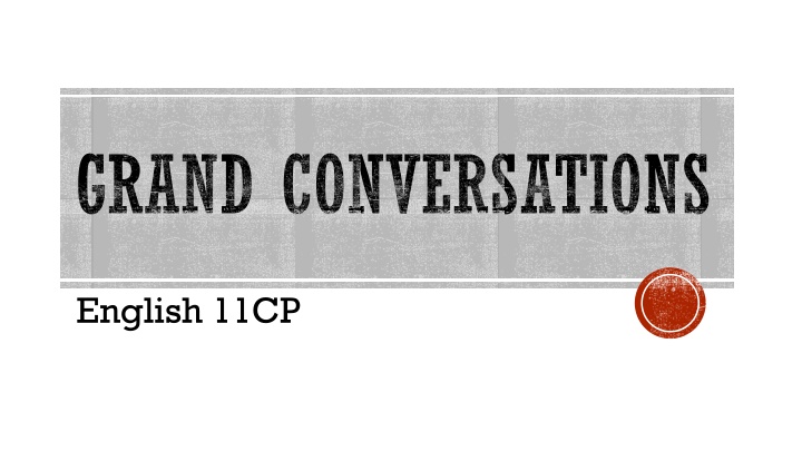 Grand Conversations in English Literature