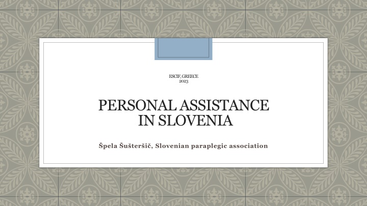 Evolution of Personal Assistance for People with Disabilities in Slovenia