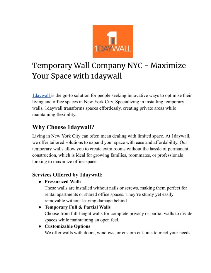 temporary wall company nyc maximize your space n.w