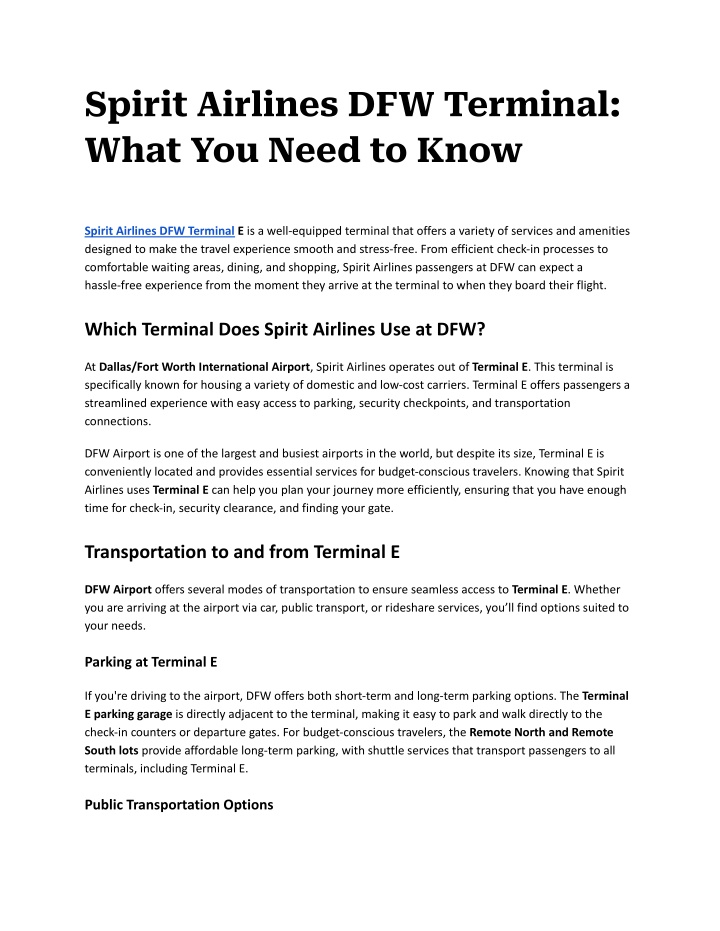 spirit airlines dfw terminal what you need to know n.w