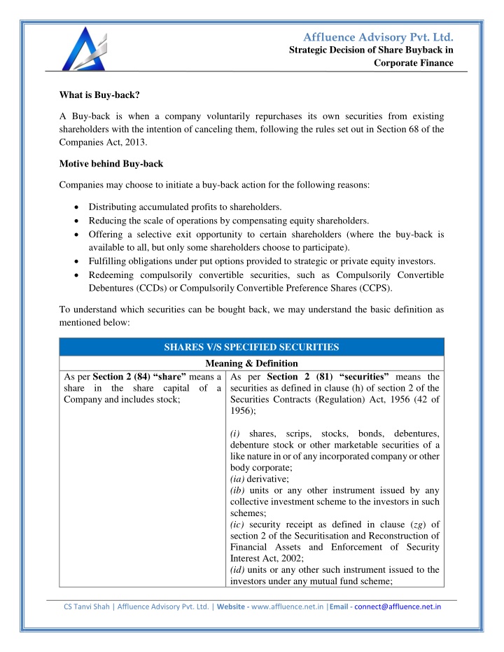 affluence advisory pvt ltd n.w