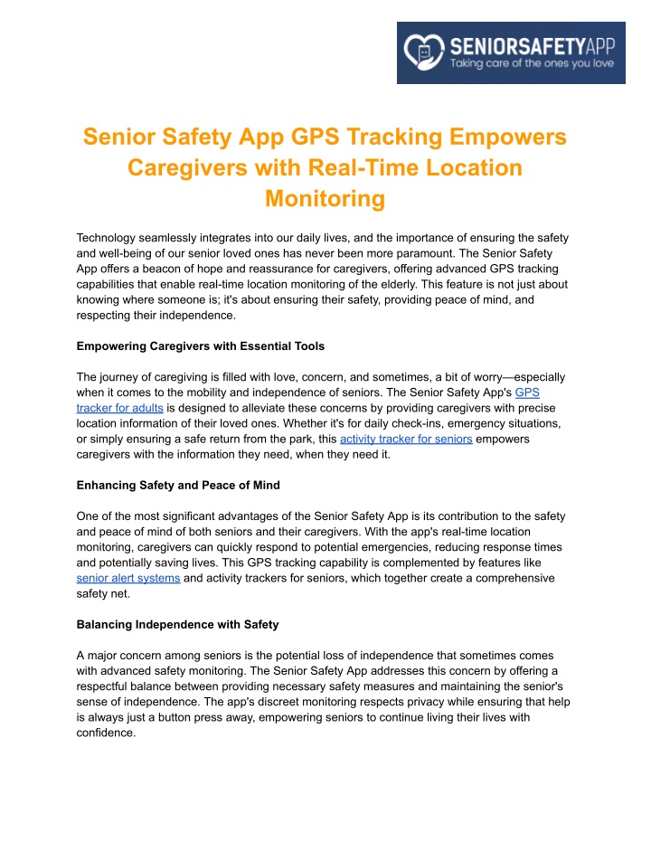 senior safety app gps tracking empowers n.w