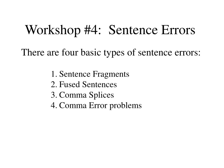 Avoiding Sentence Errors
