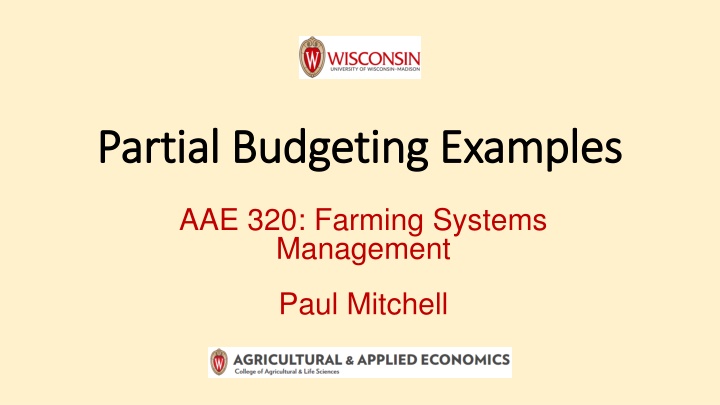 Combine Purchase vs. Custom Hire Partial Budget Analysis