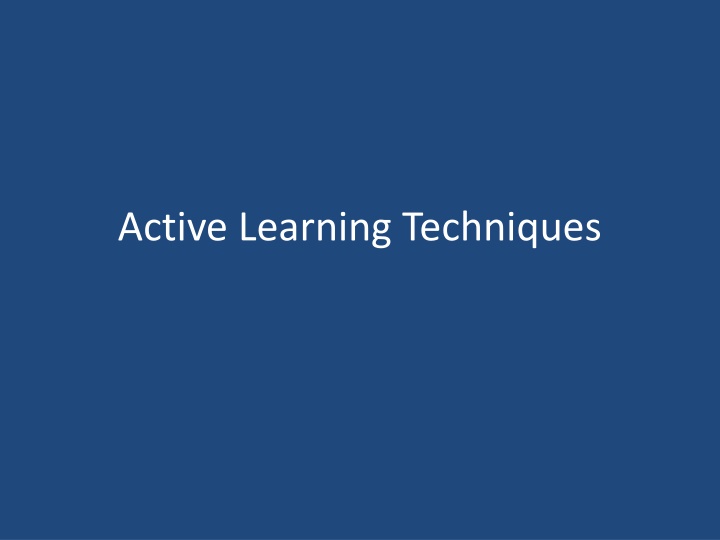 Active Learning in Education