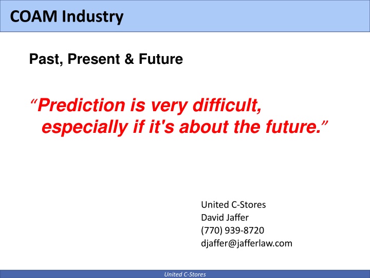 The Future of COAM Industry: Insights and Recommendations