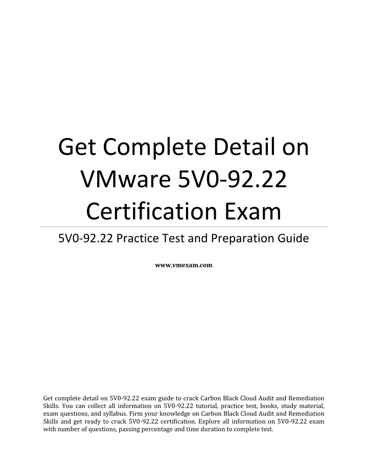 get complete detail on vmware n.w
