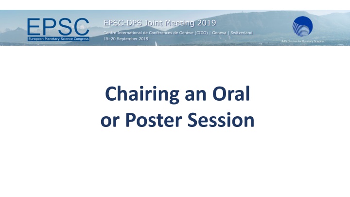 Effective Chairing Techniques for Oral and Poster Sessions