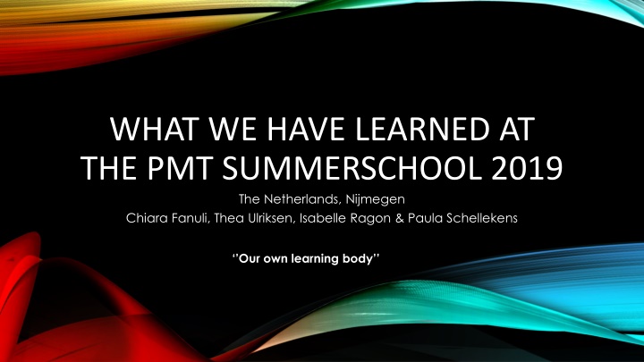 Insights from PMT Summerschool 2019 in Nijmegen