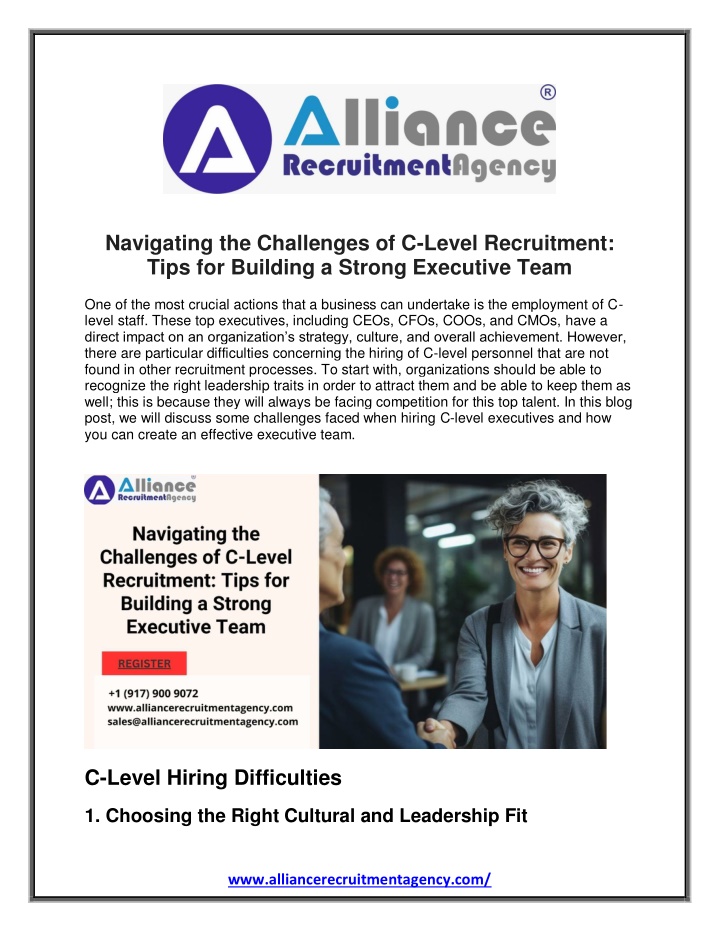 navigating the challenges of c level recruitment n.w