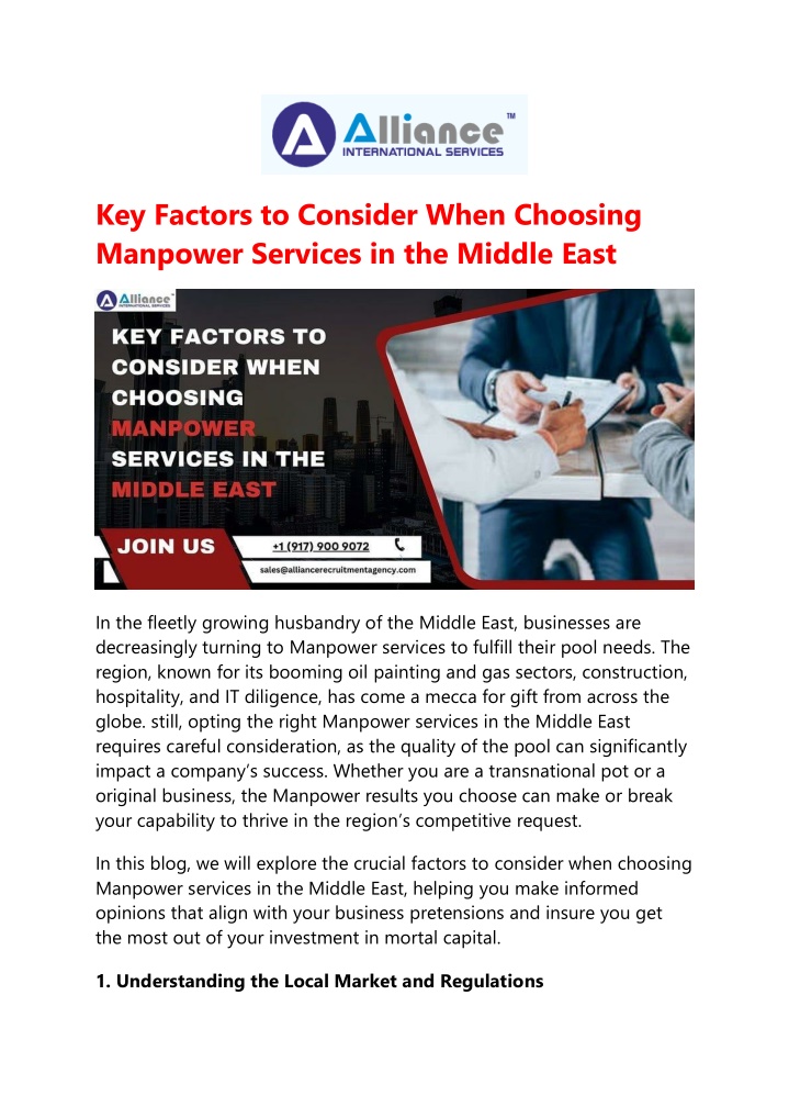 key factors to consider when choosing manpower n.w
