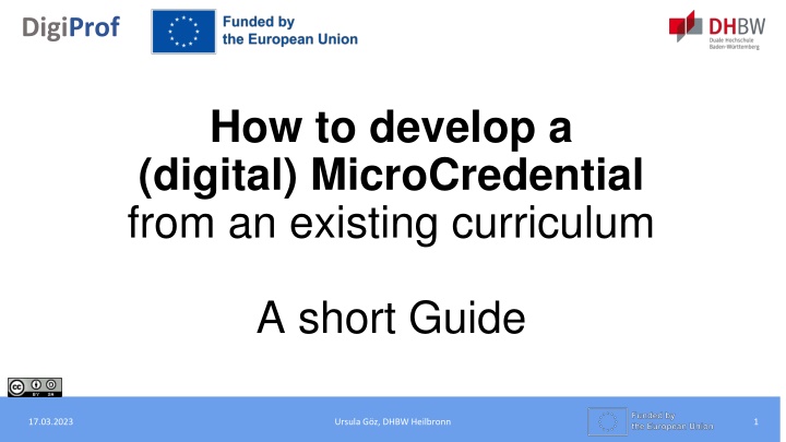 Guide to Developing Digital MicroCredentials from Existing Curricula