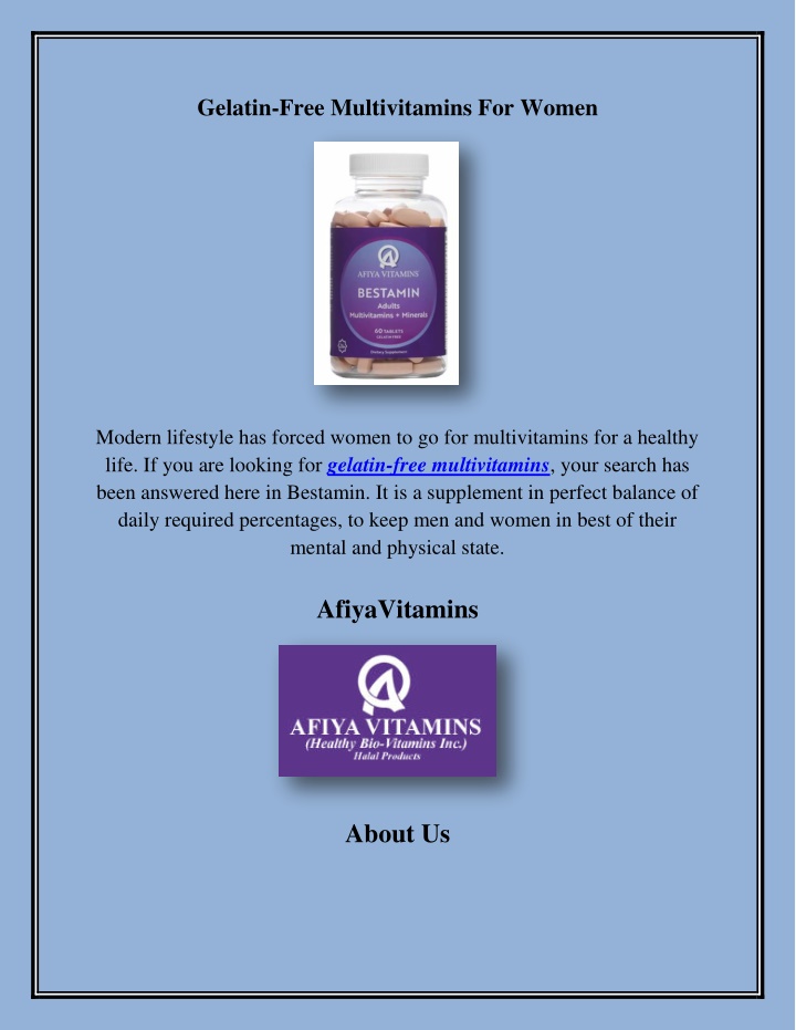 gelatin free multivitamins for women n.w
