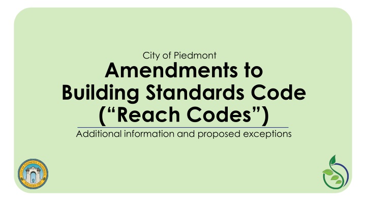 Proposed Building Code Amendments and Solar Requirements in City of Piedmont