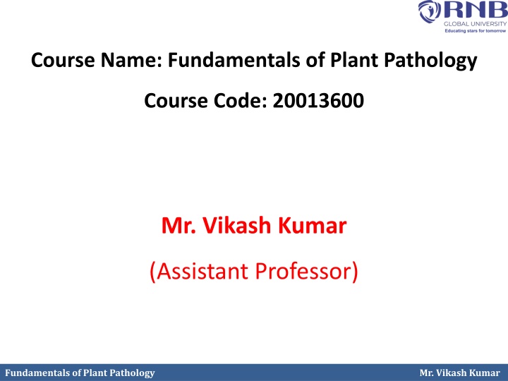 Bacterial Characteristics in Plant Pathology