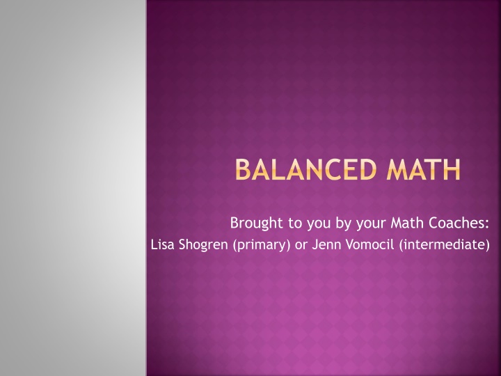 Balanced Math Program Overview