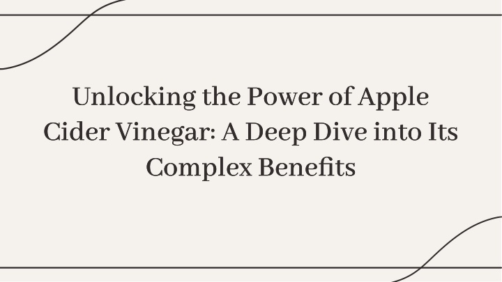 unlocking the power of apple cider vinegar a deep n.w