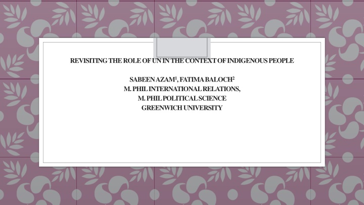 The Role of UN in Indigenous Peoples: A Critical Analysis