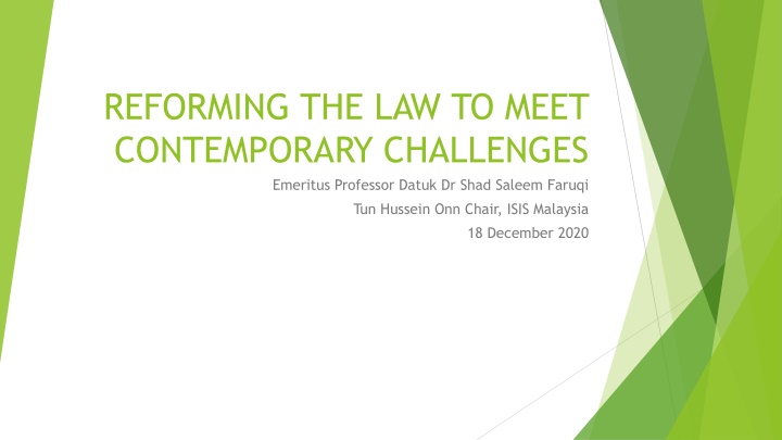 Addressing Contemporary Challenges Through Law Reform
