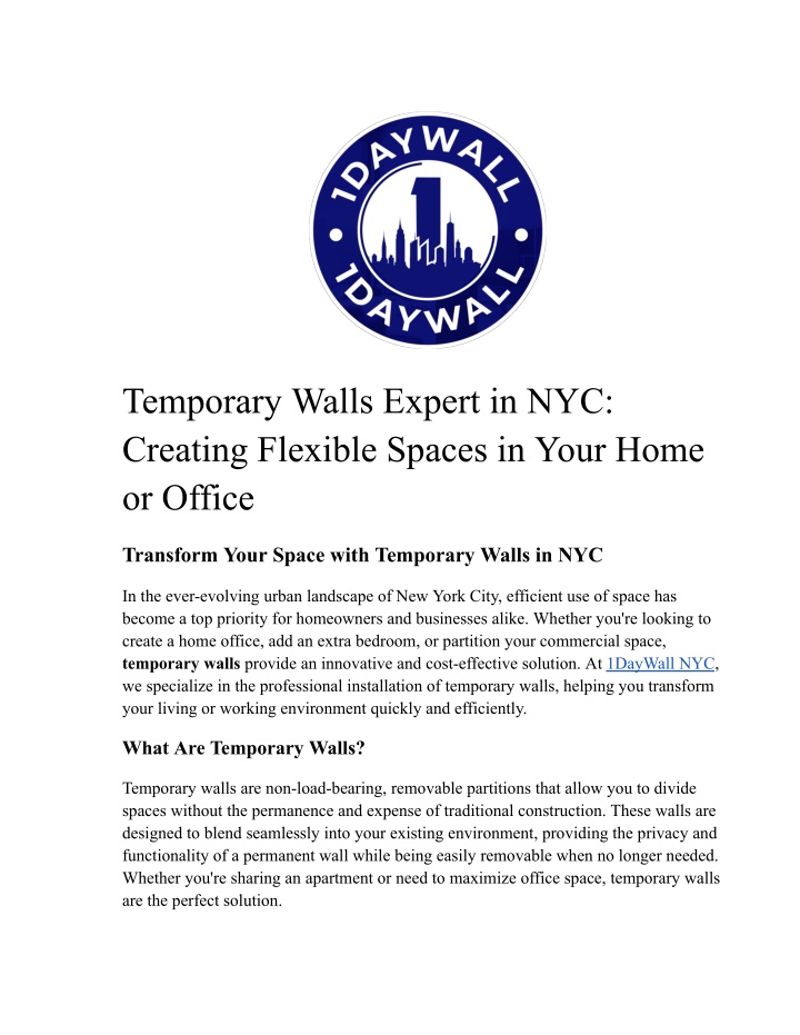 temporary walls expert in nyc creating flexible n.w