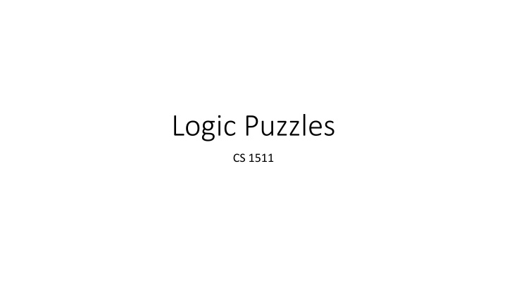 Engaging Logic Puzzles and Riddles