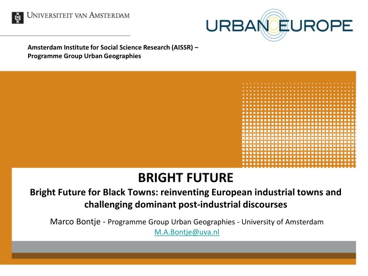 Reinventing European Industrial Towns for a Bright Future