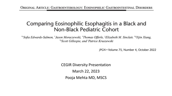 Insights on Race and Medication Adherence in EoE Patients
