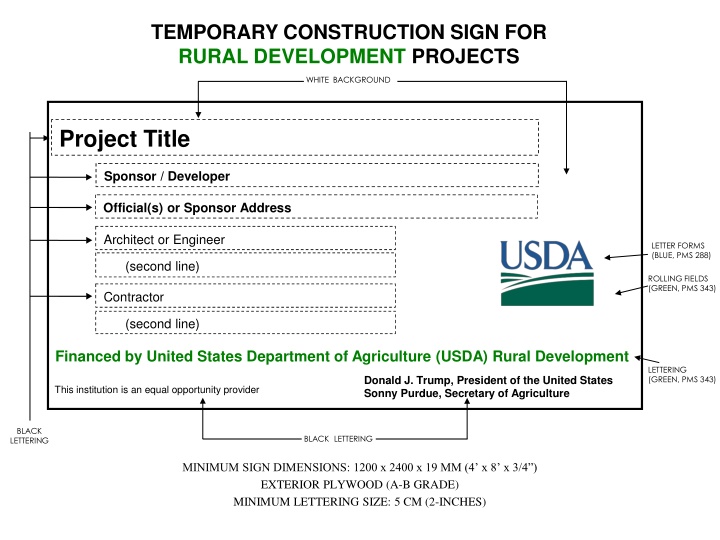Temporary Construction Signage for Rural Development Projects