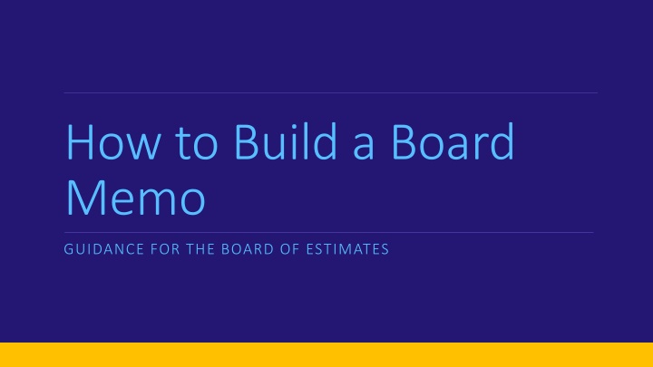 Building Effective Board Memos for City Transactions